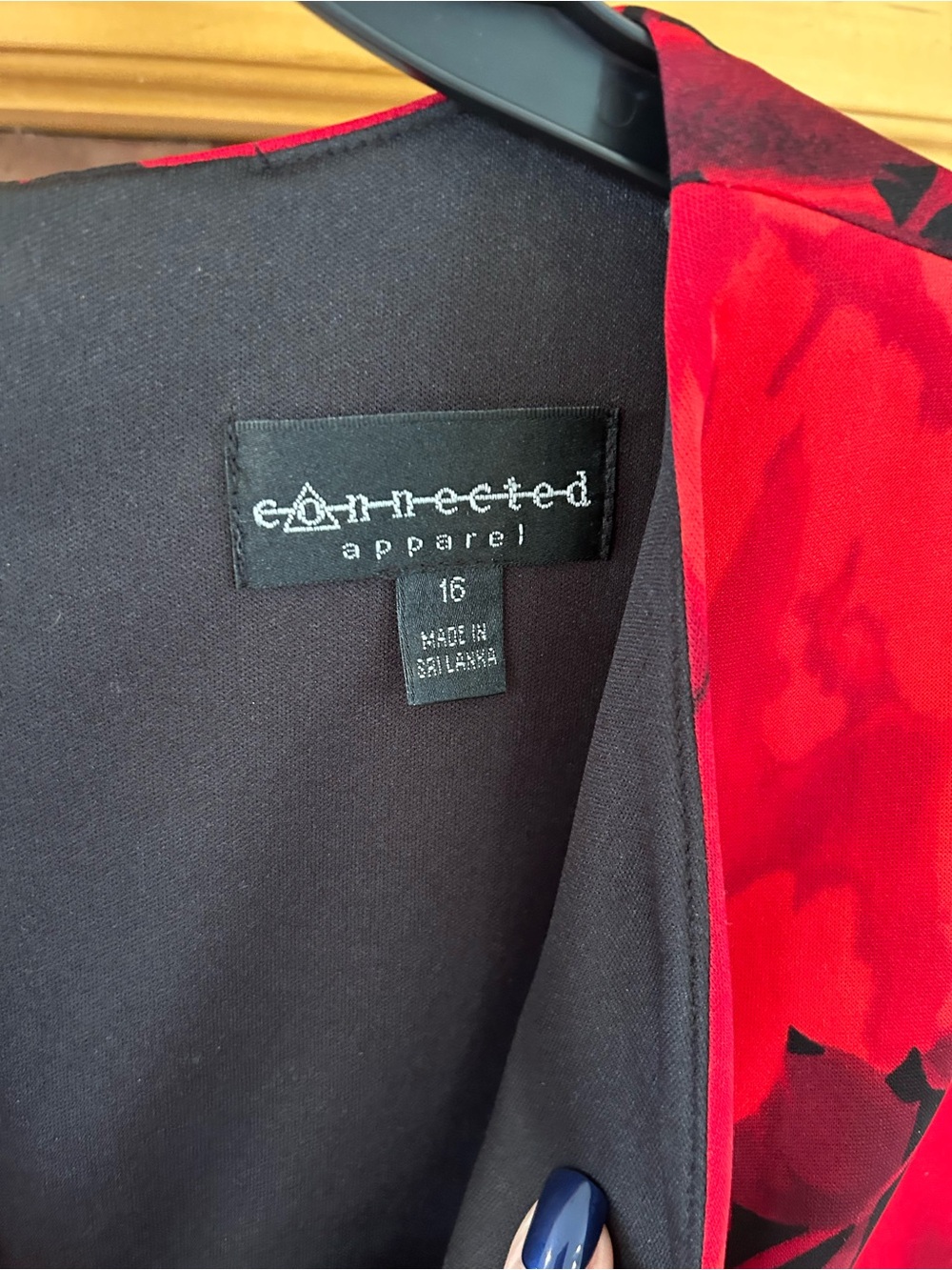 connected apparel Red and Black Floral Sheath Midi Dress - Picture 2 of 3